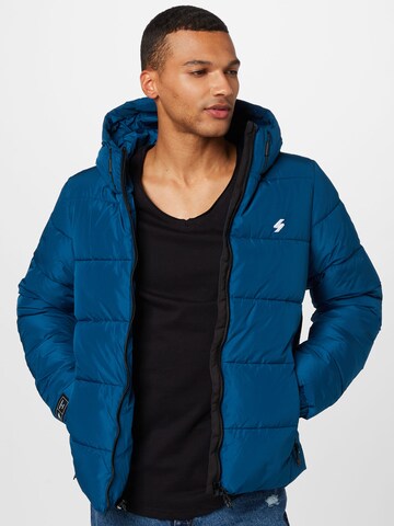 Superdry Winterjas in Blauw: voorkant