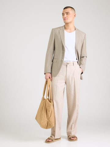 Abercrombie & Fitch Широка кройка Панталон с ръб в кафяво