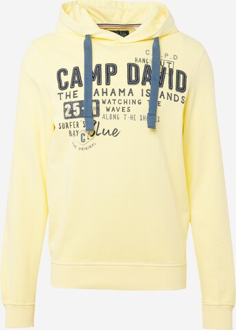 Sweat-shirt CAMP DAVID en jaune : devant