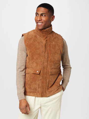 Only & Sons Vest 'Cash' in Brown: front
