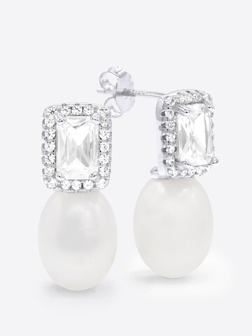 Boucles d'oreilles 'Notre Dame' Ateliers Saint Germain en blanc : devant