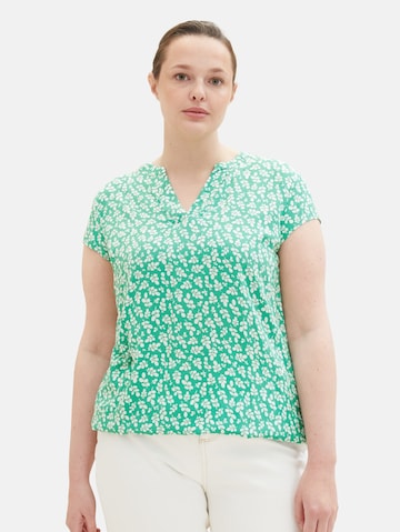 Tom Tailor Women + Blouse in Groen: voorkant