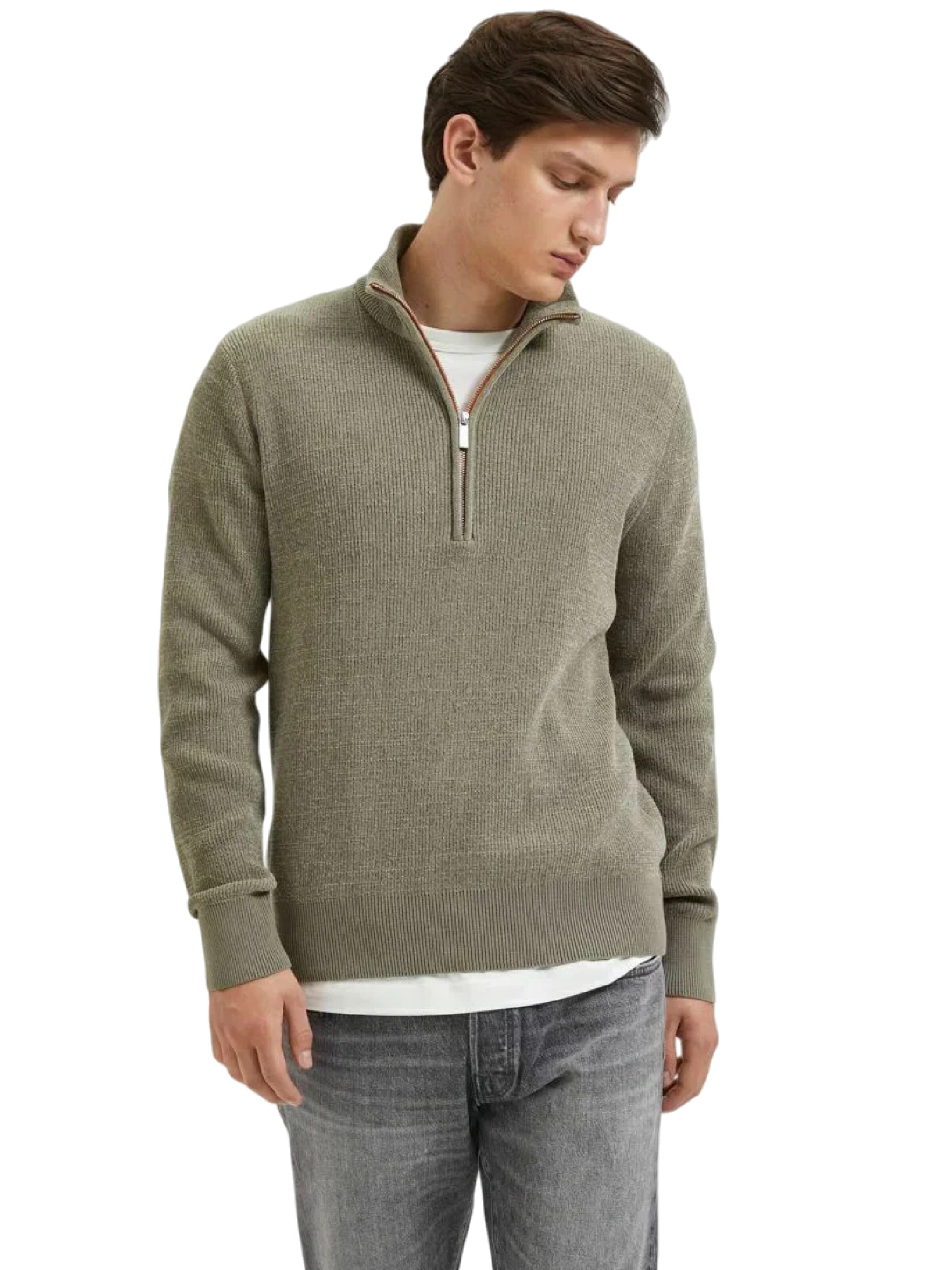 Pulover 'Nico' de la SELECTED HOMME pe gri