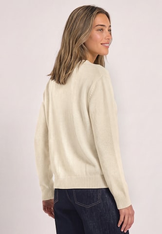 STREET ONE Langarm Pullover mit V-Ausschnitt in Beige