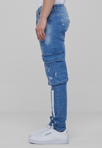 2Y Premium Skinny Cargojeans in Blauw