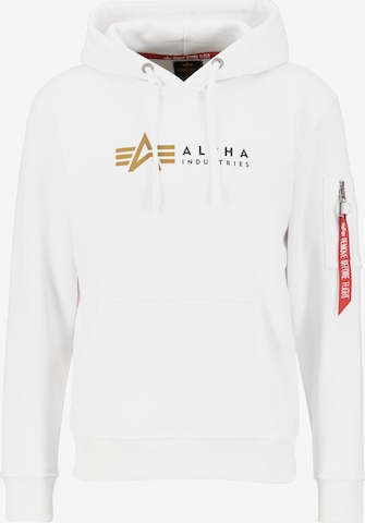 Felpa di ALPHA INDUSTRIES in bianco: frontale