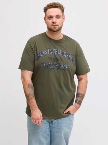 Jack & Jones Plus Póló 'JJEDenver' - zöld: elől