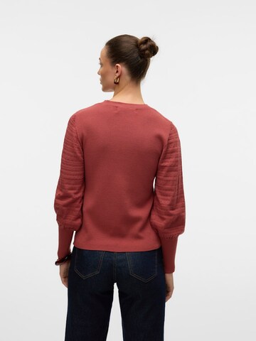 Pull-over 'VMHOLLY POINTELLE' VERO MODA en rouge