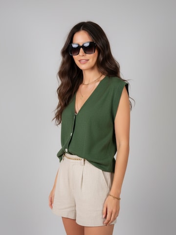 WEARABLE STORIES Trui 'Gilet manou' in Groen