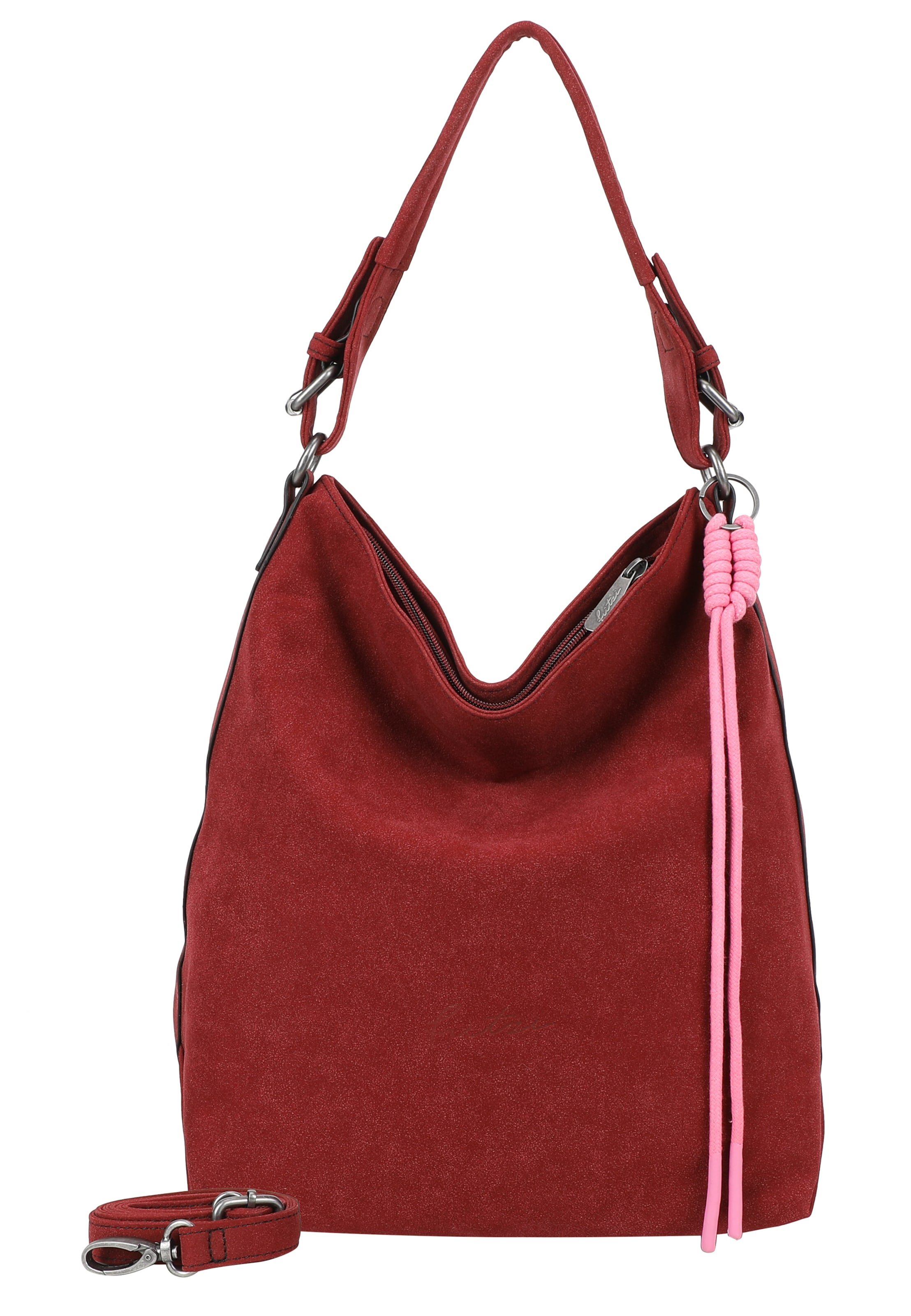 Fritzi aus Preußen Schultertasche 'Jacky Black' in rosa / rotmeliert, Produktansicht