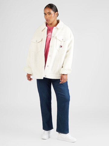 Veste mi-saison Tommy Jeans Curve en blanc