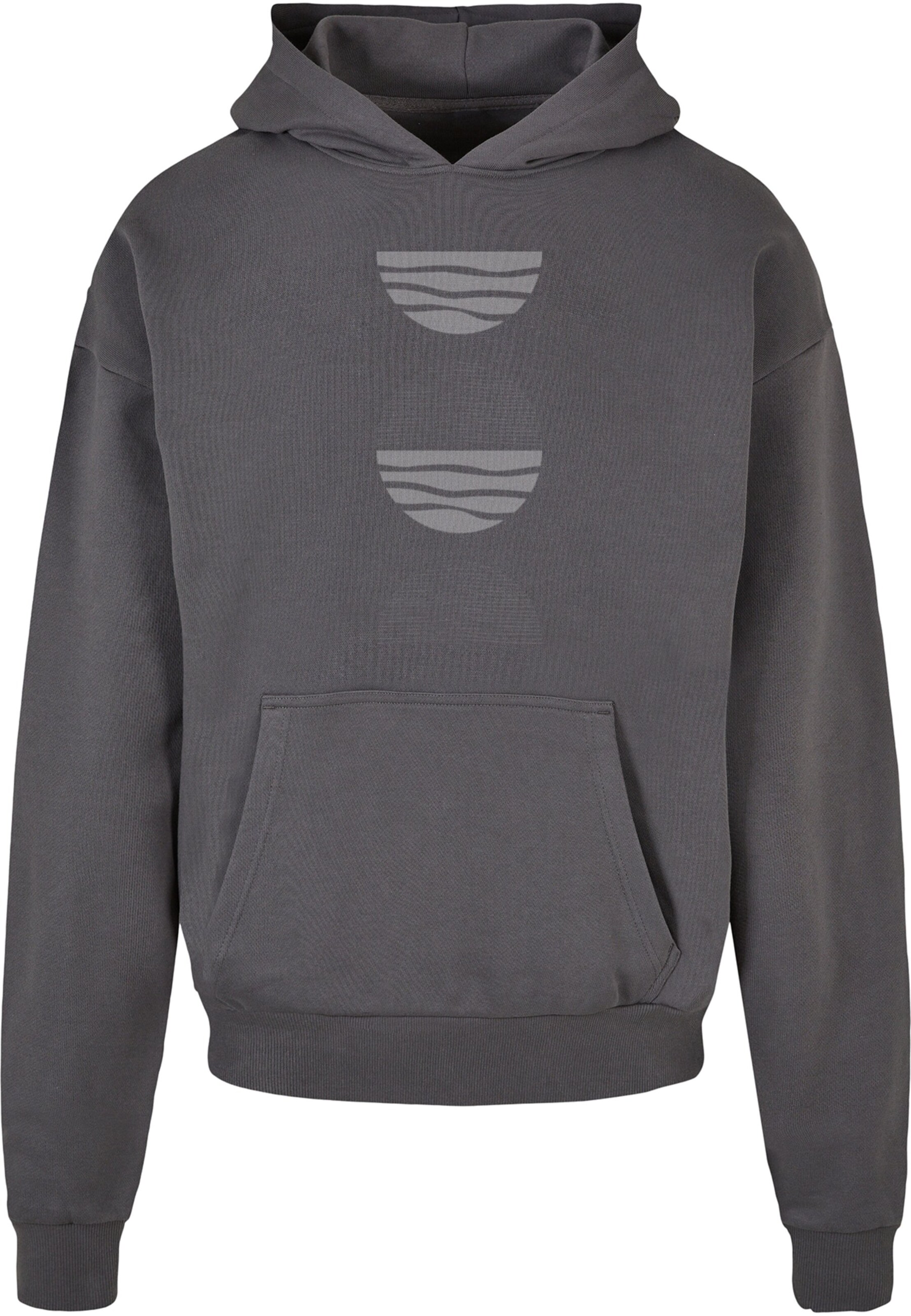 Merchcode Sweatshirt 'Abstract Waves' in Grey: front