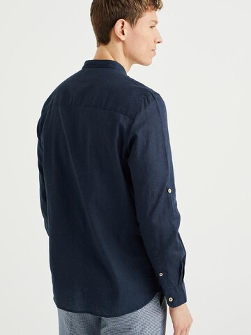 WE Fashion Slim fit Overhemd in Blauw