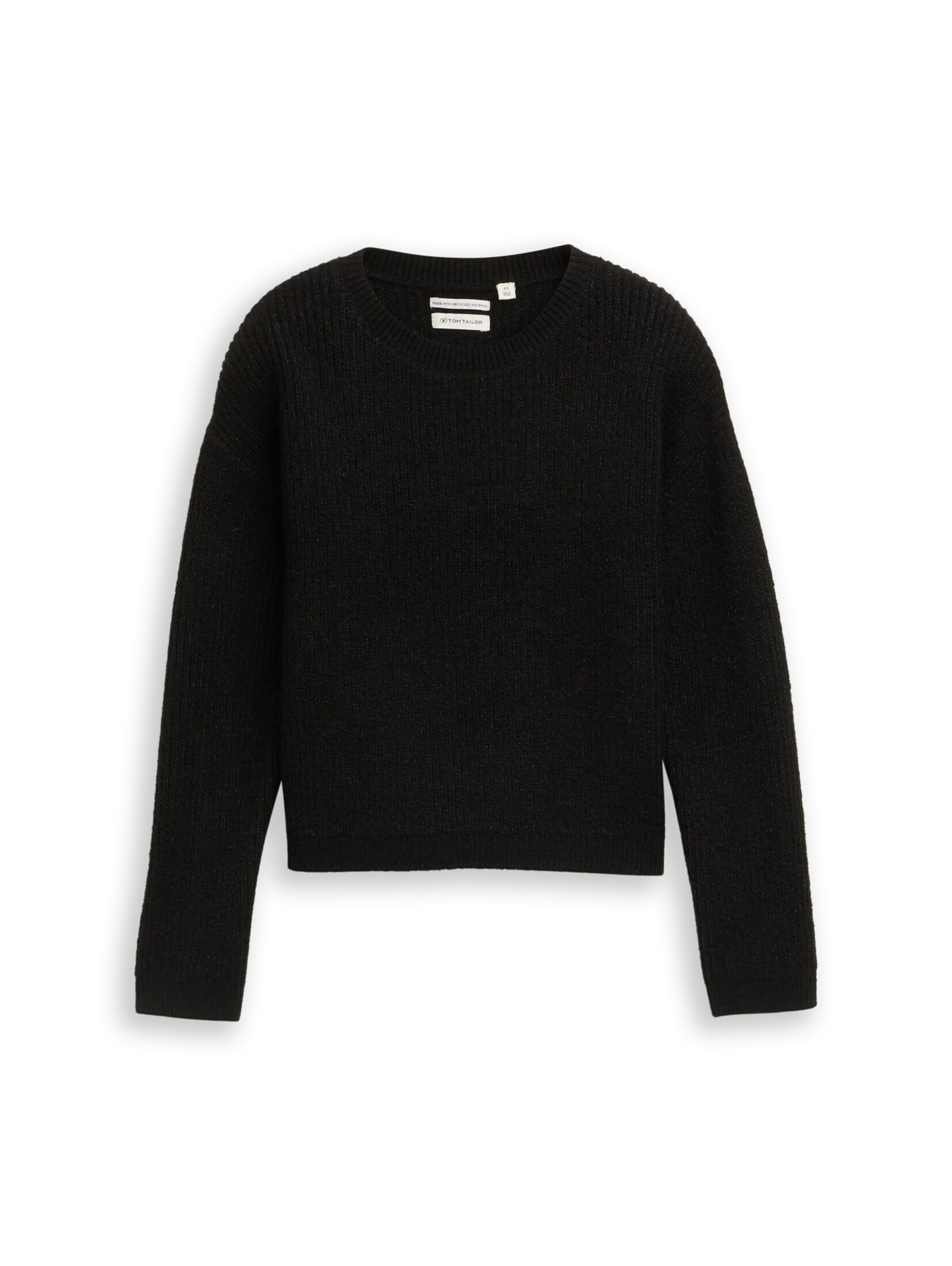 TOM TAILOR Sweater in Black: front