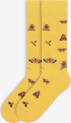 Von Jungfeld Socks 'Signature Icons' in Yellow: front