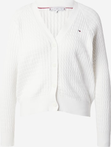 TOMMY HILFIGER Knit Cardigan in White: front