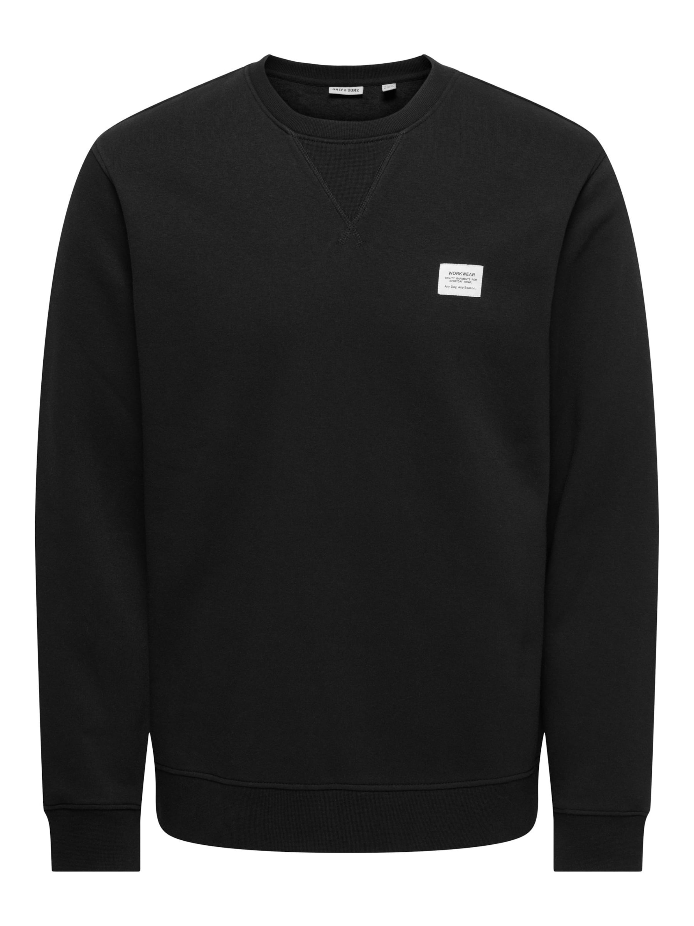 Only & Sons Sweatshirt 'ONSDawson' in L in de kleur Zwart, Productweergave