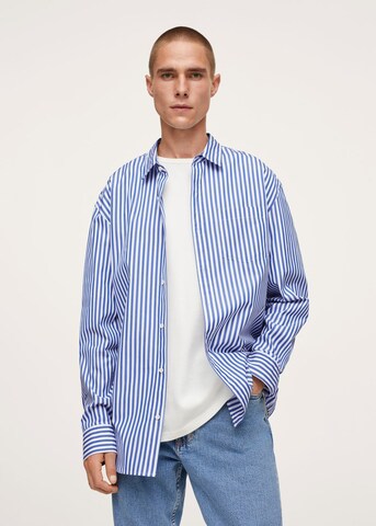 MANGO MAN Regular fit Button Up Shirt 'Nantes' in Blue: front