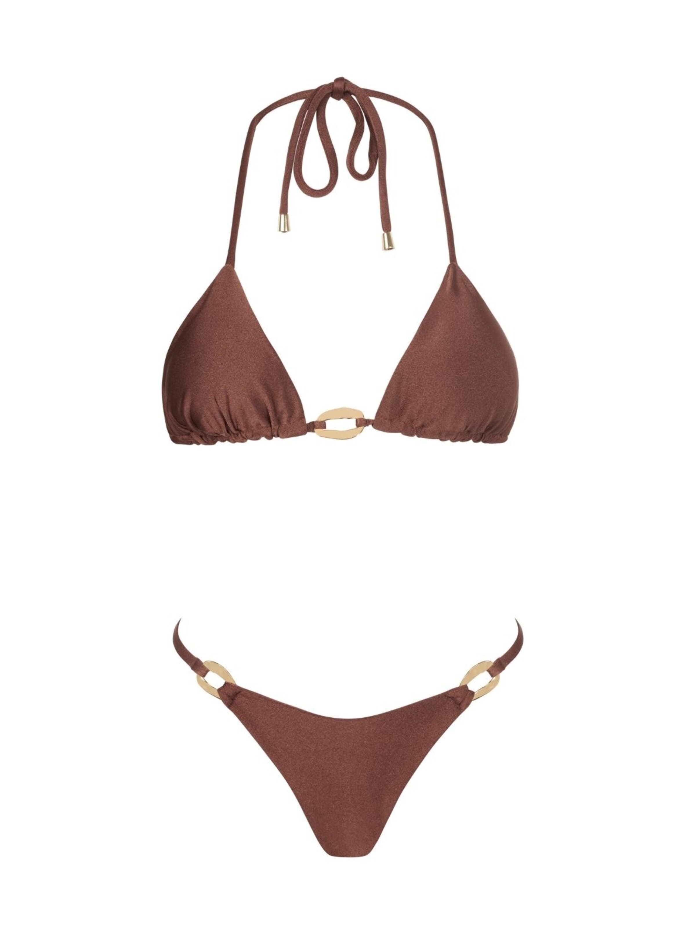 Triangolo Bikini 'Capri Triangle Set' di Acuarela Brand in marrone: frontale