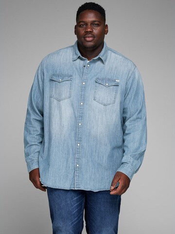 mėlyna Jack & Jones Plus Standartinis modelis Marškiniai 'Sheridan': priekis