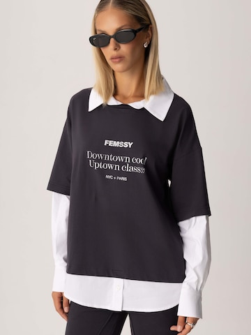 FEMSSY Shirts 'FUSE SHIRT GRAPHITE' i grå: forside