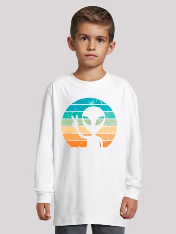 T-Shirt 'Alien Piece Sonnenuntergang' F4NT4STIC en blanc : devant