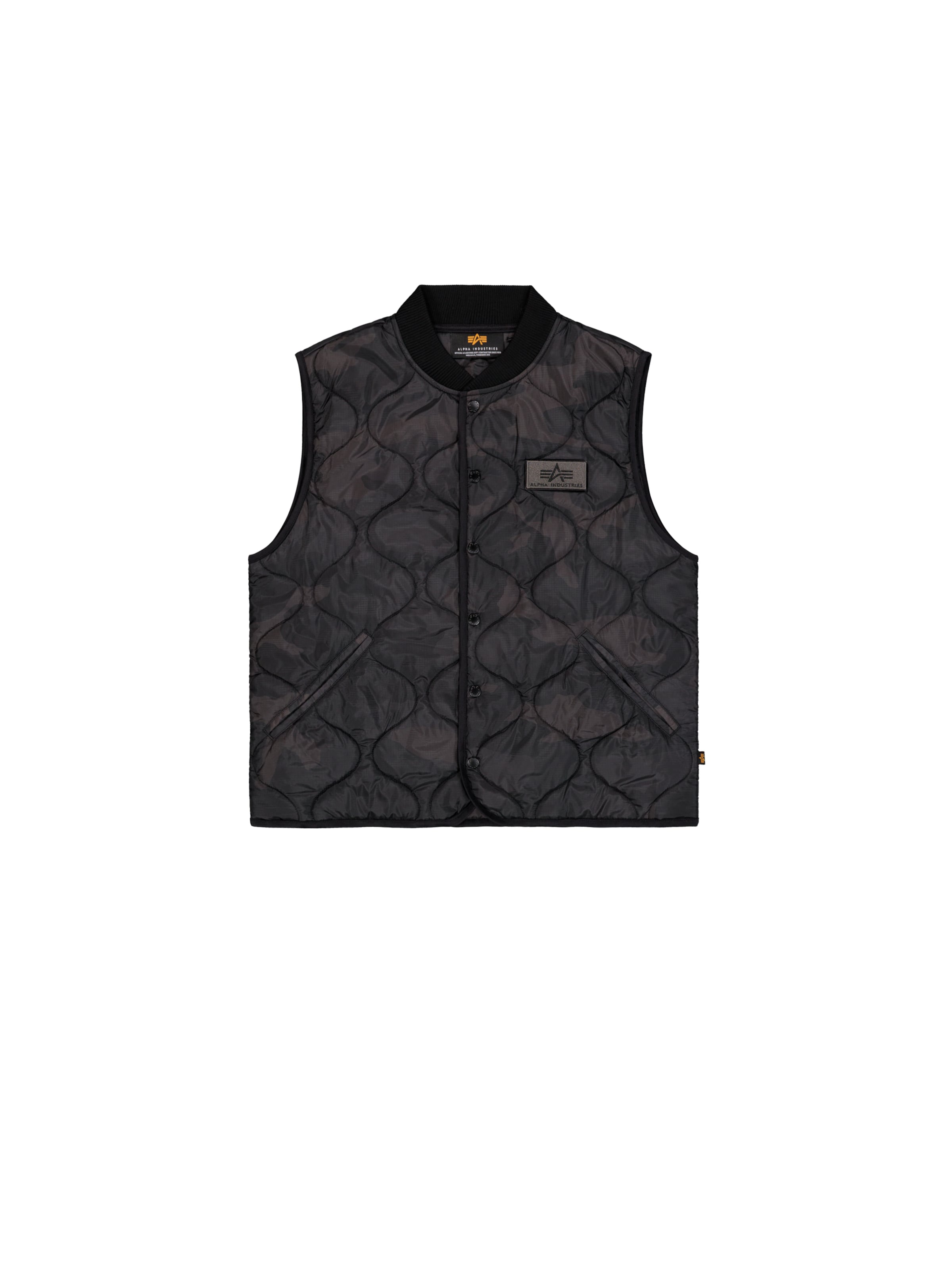 ALPHA INDUSTRIES Weste 'Q-1' in Schwarz: Vorderseite
