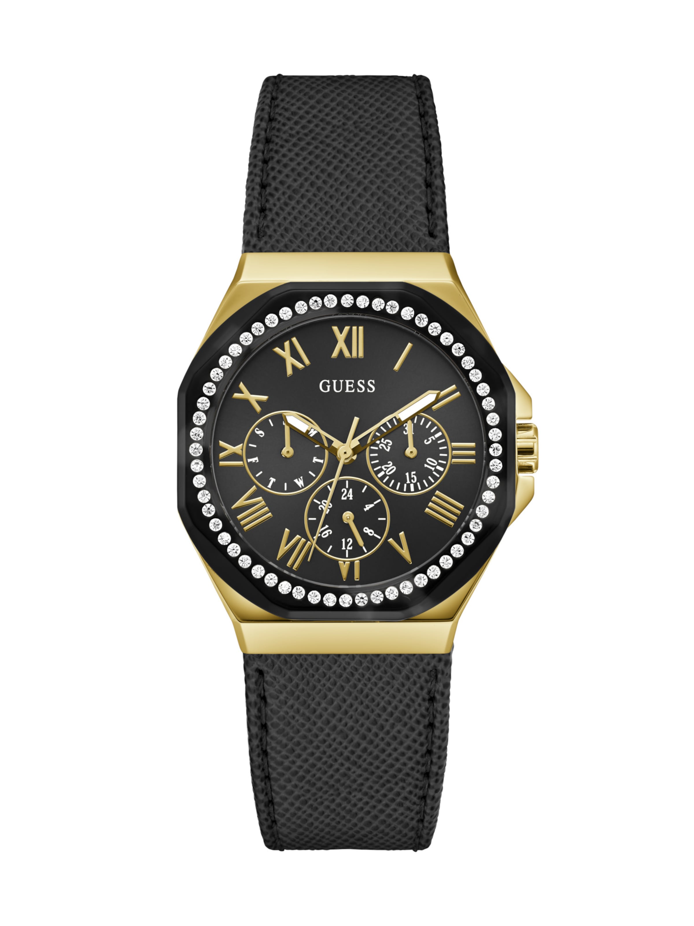 GUESS Uhr  ' GLAZE ' in Schwarz: Vorderseite