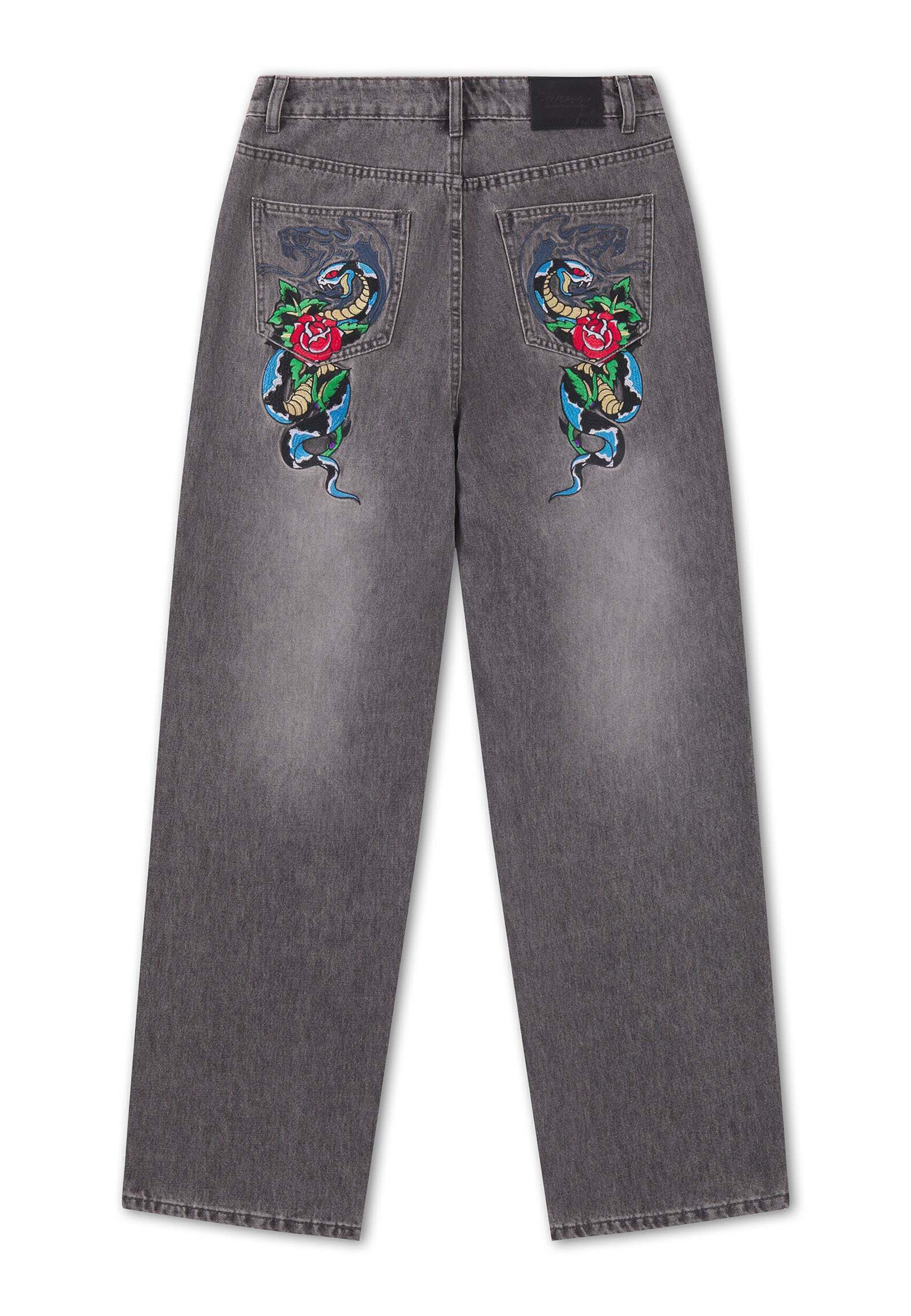 Loosefit Jeans di Ed Hardy in grigio