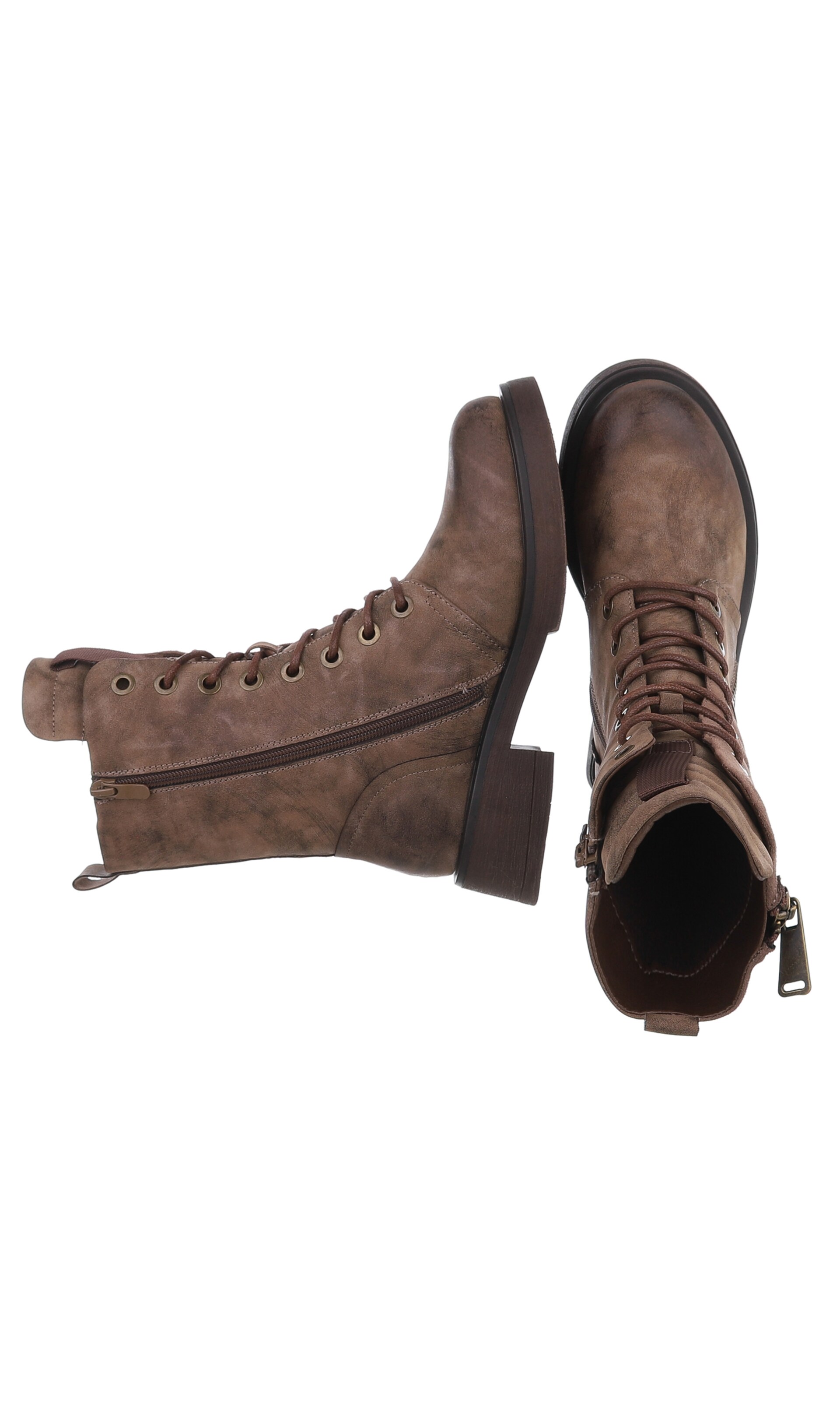 Ital-Design Schnürstiefelette in Braun