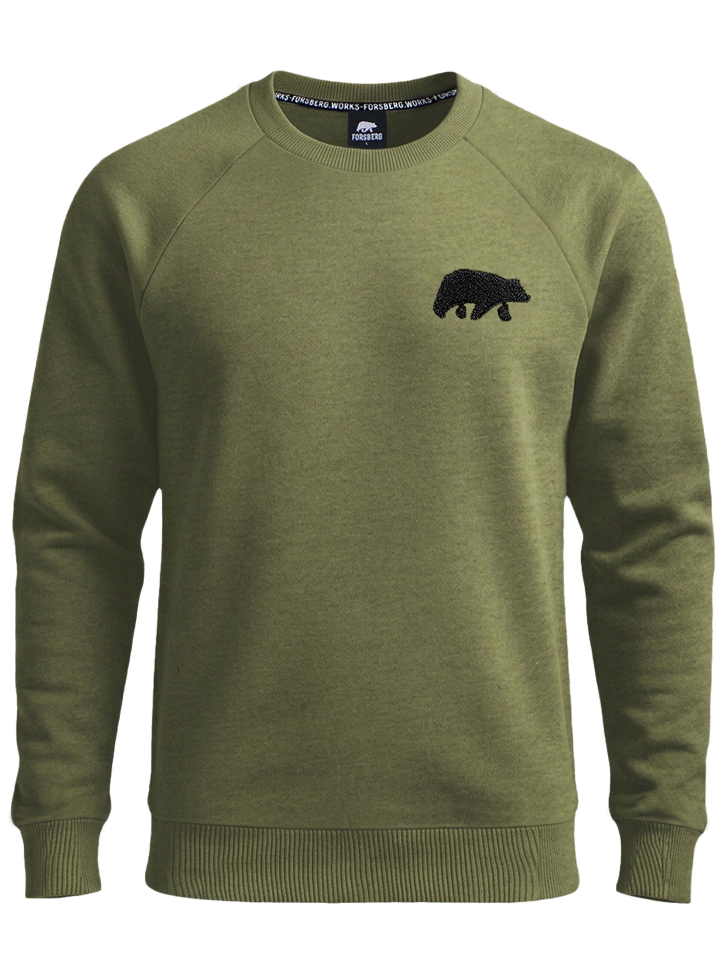 FORSBERG Sweatshirt 'mit Frottee Logo'‌ in Grün: Vorderseite