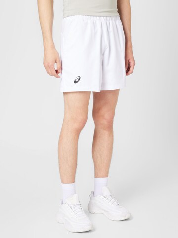 Regular Pantaloni sport 'Court' de la ASICS pe alb: față