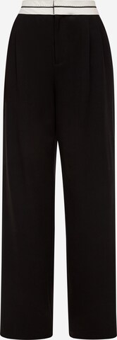 Wide leg Pantaloni di QS in nero: frontale