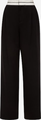 QS Wide leg Broek in Zwart: voorkant