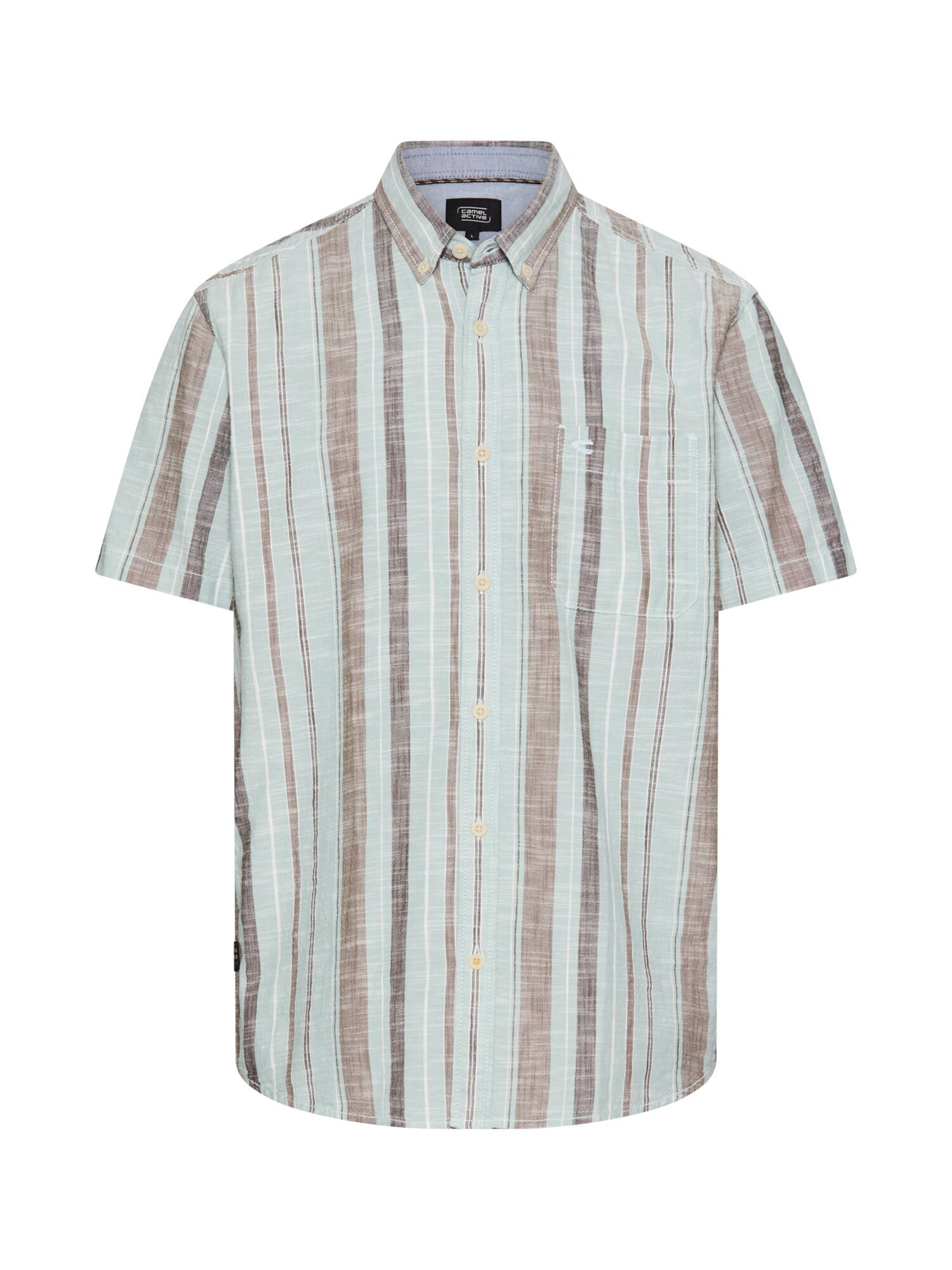 CAMEL ACTIVE Karohemd aus reiner Baumwolle in Blau: Vorderseite