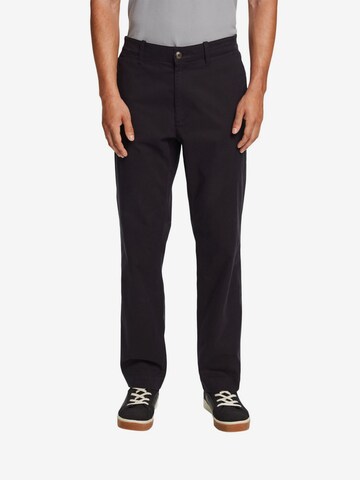 ESPRIT Regular Chino Pants in Black: front