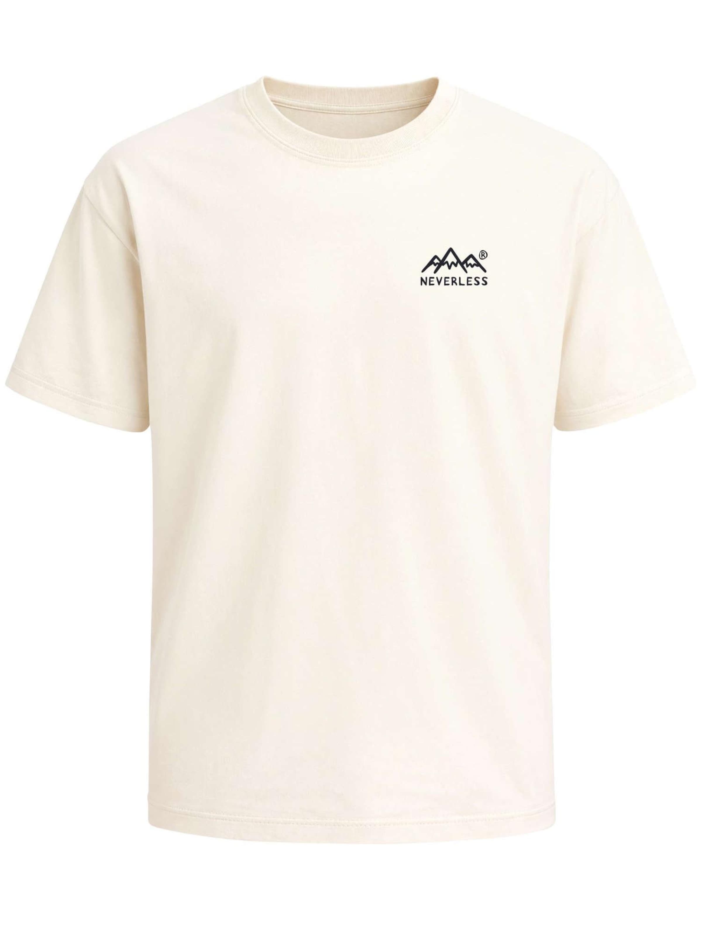 Neverless Shirt 'Minimalistic Camping' in Beige: front
