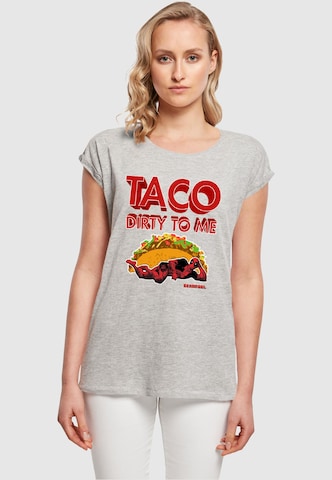 ABSOLUTE CULT T-Shirt 'Deadpool - Taco Dirty To Me' in Grau: Vorderseite