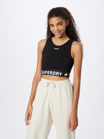 Superdry Bustier Biustonosz sportowy w kolorze czarny: przód