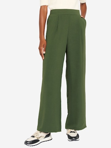 LolaLiza - Pierna ancha Pantalón plisado en verde: frente
