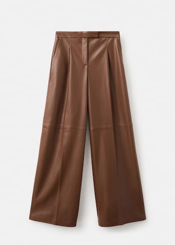 MANGO Wide leg Pants 'Riga' in Brown