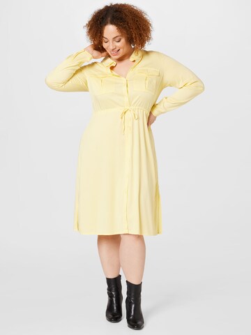 Vero Moda CurveKošulja haljina 'JOSIE' - žuta boja: prednji dio