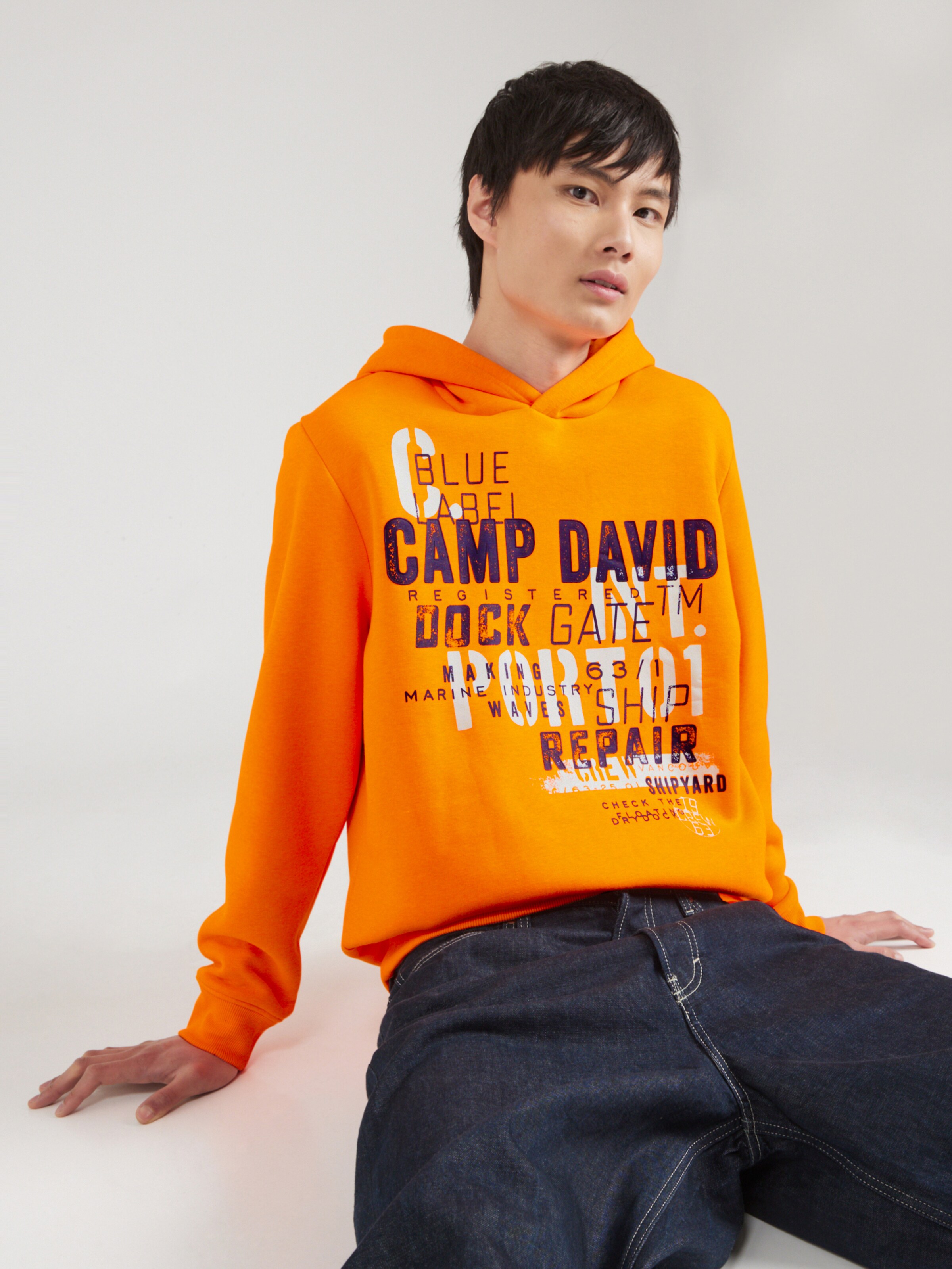 CAMP DAVID Sweatshirt in Orange ABOUT YOU