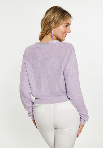 faina Knit Cardigan in Purple