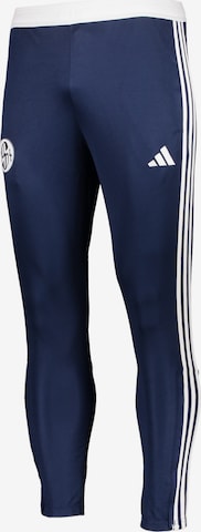 ADIDAS PERFORMANCE Skinny Workout Pants 'FC Schalke 04' in Blue: front