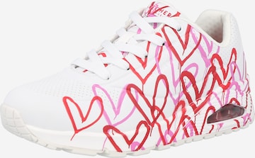 SKECHERS Låg sneaker 'UNO-SPREAD THE LOVE' i vit: framsida