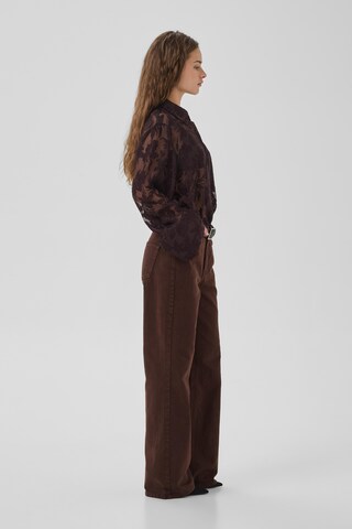My Essential Wardrobe Wide Leg Jeans i brun