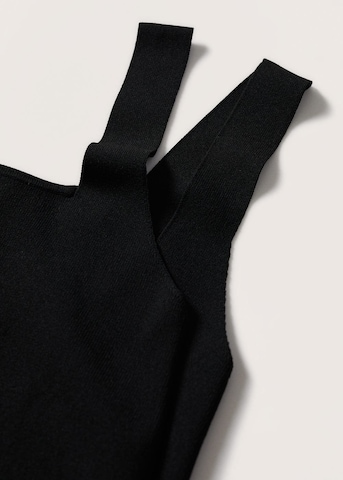 MANGO Pletena obleka 'bell' | črna barva