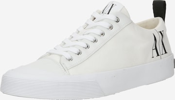 ARMANI EXCHANGE - Sapatilhas baixas em branco: frente