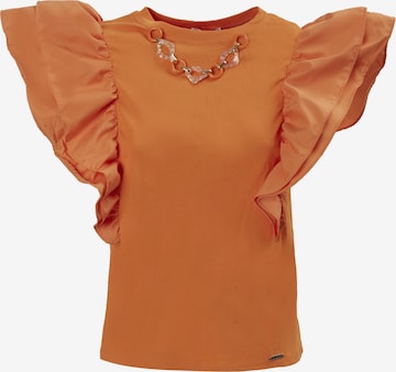 Influencer Shirt in Orange: Vorderseite